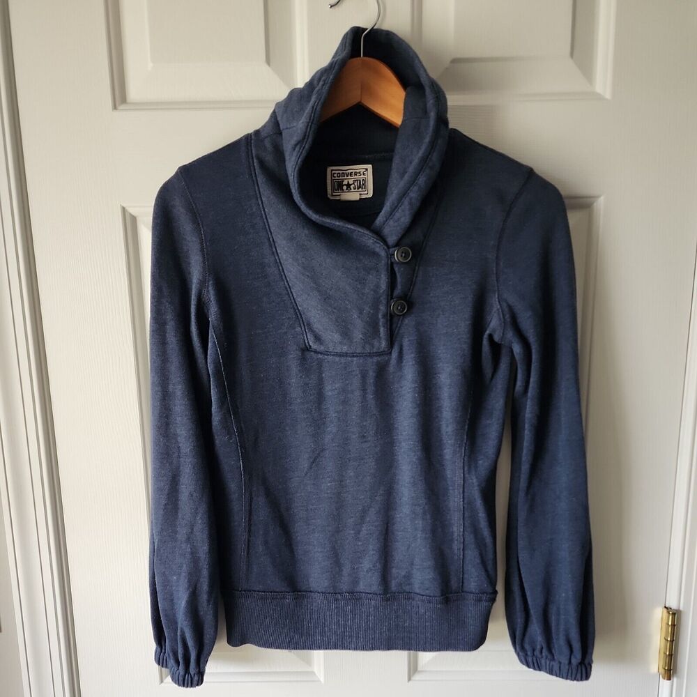 Converse Sweater Womens XS Blue Pullover Sweatshirt